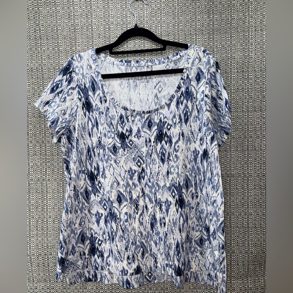 J Jill Pure Jill Women's High-Low Tee Pima Cotton Scoop Neck Short Sleeve Size M